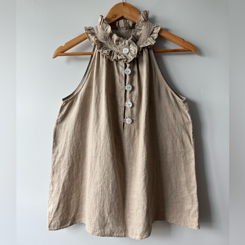 NWT Velia Sierra Linen Sleeves Top Size XS - Picture 3 of 14